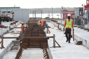 travaux de génie civil sur le port
